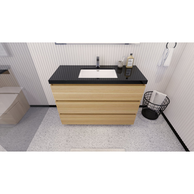 Reyes 47'' Single Bathroom Vanity Base Only, White Oak