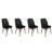 Elegant Velvet Chair Set (4 Pieces), Cream & Black, 19.7 x 35.4 x 19.3 inches | 100% Metal Frame & Hornbeam Wood Legs | Modern Design, 352 lbs Capacity, Perfect for Dining & Living Room Decor-1233624168-1233624170-1218235640