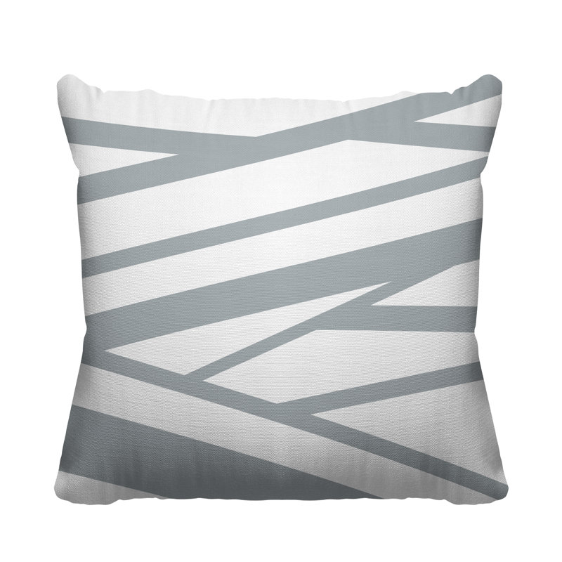 Coussin décoratif intérieur / extérieur Risley Minimalist, H 19 po x l 19 po, Gris, Carré