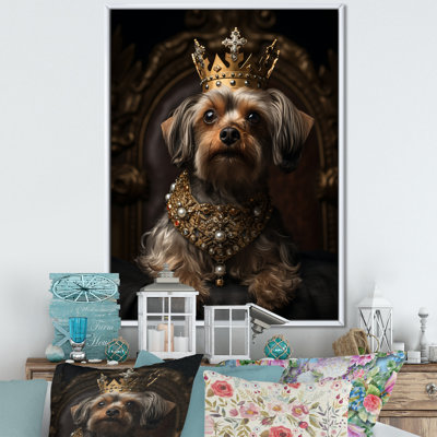 Crowned Royal Yorkshire Dog King - Dog Wall Art