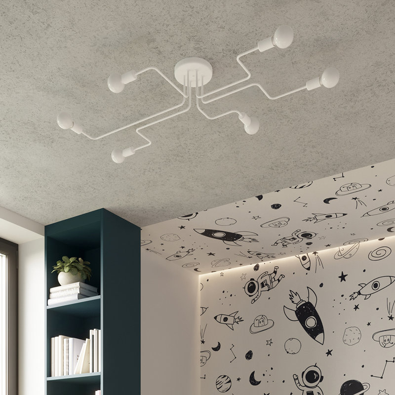 Chandelier VECTOR , 15.5cm H x 56cm W x 103cm D, White, 8 Lights