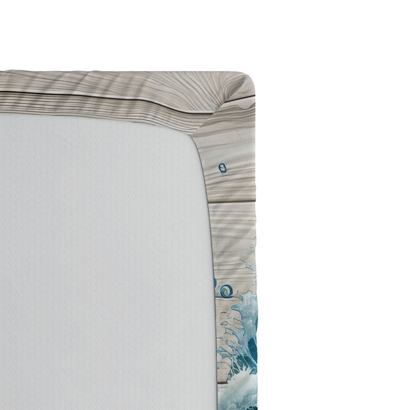 Drap-housse nautique Ambesonne_ Sous l'eau autour de l'ancre_ Bleu sarcelle et noix de coco, Drap-housse de taille double