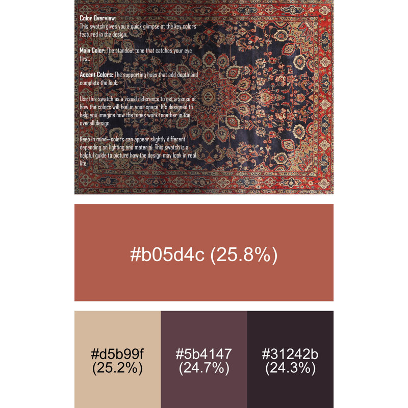 Tapis de style oriental rouge, Rectangle 6 pi x 9 pi