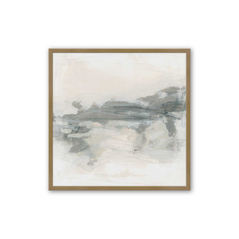 «Soft Lines of Memory II», reproduction sur toile dans un cadre, H 13,75 po x l 13,75 po, Cadre d'angle ouvert brossé doré