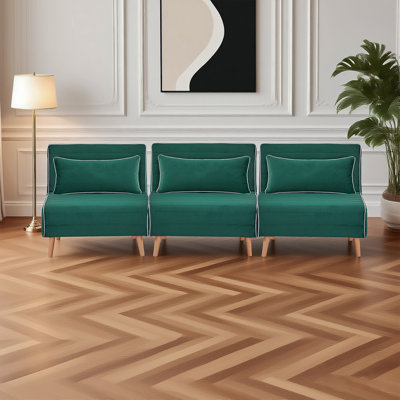Ensemble de canapé-lit pliable en velours moderne Canon de 3 à 3 positions réglables, se convertit en lits simples en 10 secondes, comprend des oreillers et des meubles de salon écologiques