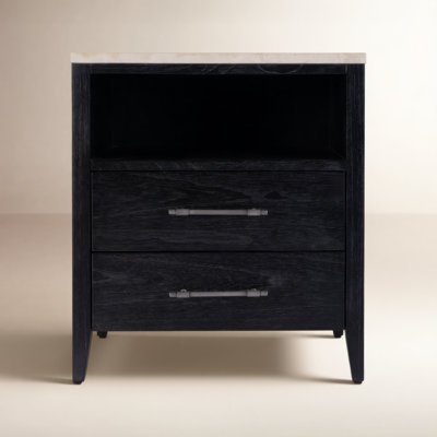 Isa Marble Top 2-Drawer Nightstand