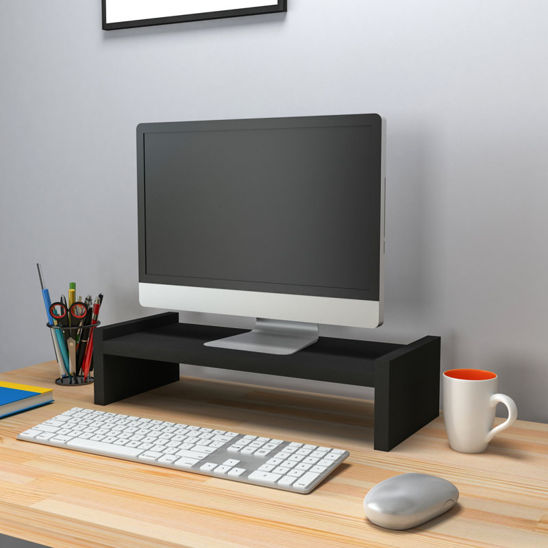 Lashari Manufactured Wood Monitor Stand, Black