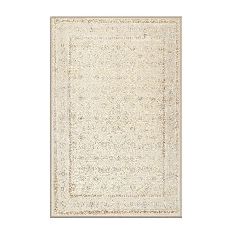 Tapis oriental en laine beige, Rectangle 8 pi x 10 pi