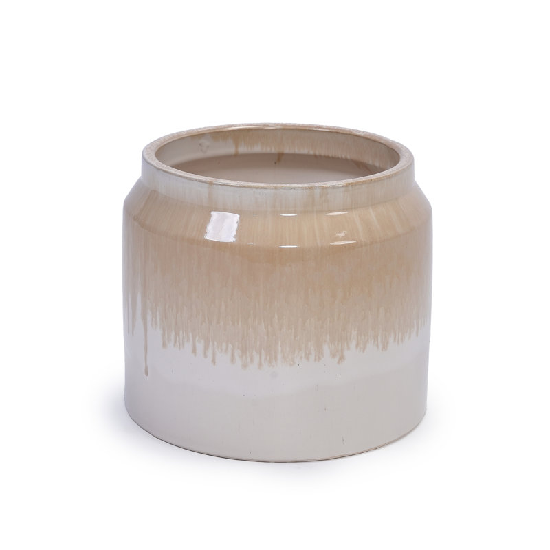 High-quality ceramic flower pots, Brown/White