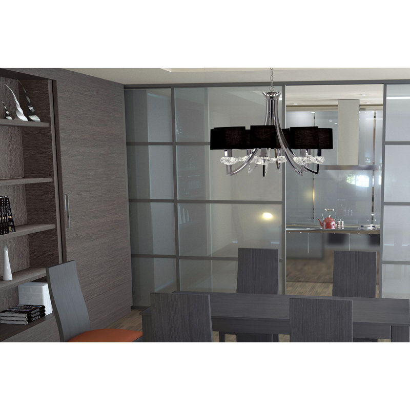 8 - Light Shaded Chandelier, Black