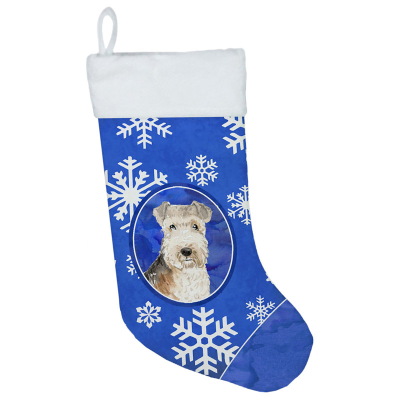 Chaussette de noël winter flocons de noël, Lakeland Terrier
