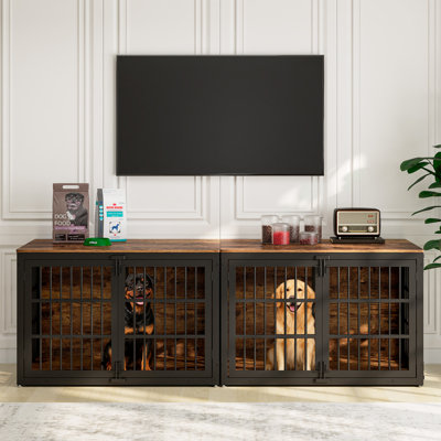 Heavy Duty Dog Crate Furniture, Dog Cage Kennel For Small And Medium Dogs, Decorative Pet House Furniture Indoor With Side Door