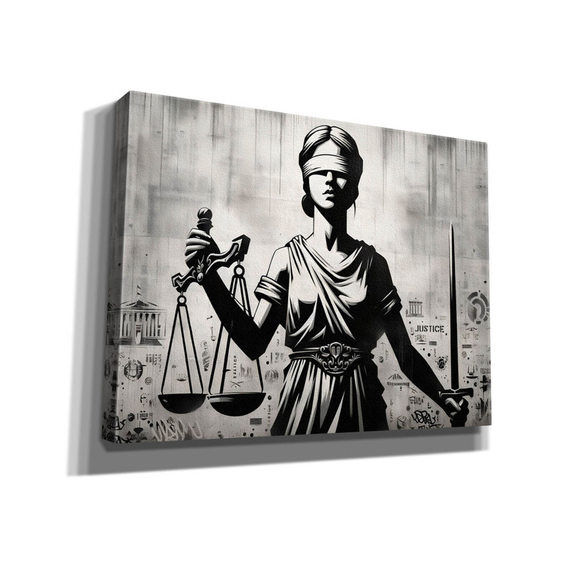 Winston Porter 'Lady Justice' by Andreas Magnusson Canvas Wall Art, 26" x 18", H 12 po x l 16 po x P 0,75 po