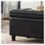Banc de rangement rembourré capitonné avec similicuir, siège d'entrée noir avec compartiment intérieur et pieds en bois d'hévéa