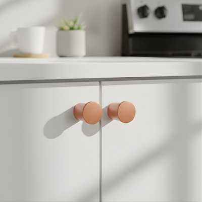 ROUS Hardware Mid-Century Modern Aluminum Cut-Out Cabinet Knob, Copper (Brown), 1-Count