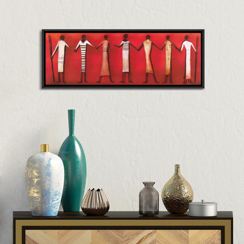 « figuras i », impression sur toile, H 12 po x l 36 po x P 1,5 po, Toile avec cadre noir