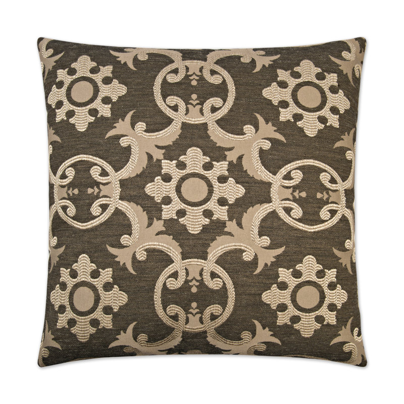 Biblos Square Pillow Cover & Insert, Black, 22"H x 22"W