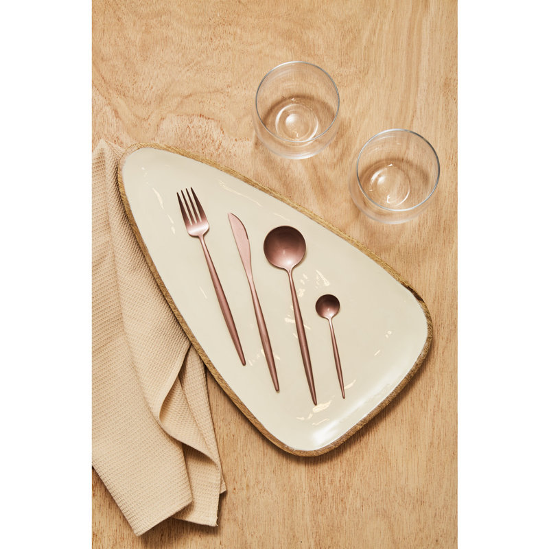 Gracie Oaks Moncada Wood Platter, 2cm H x 43cm W x 25cm D