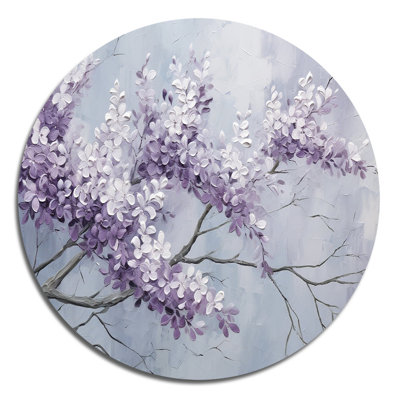 Maumelle - Art mural floral rond en métal, H 16 po x l 16 po