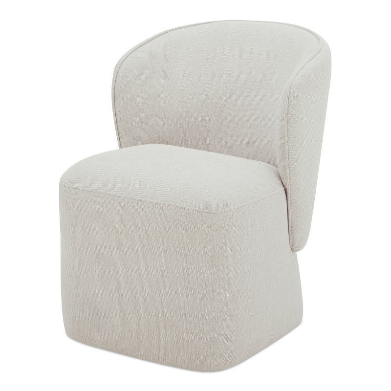 Chaise parsons rembourrée Angeliah, Gris clair huître