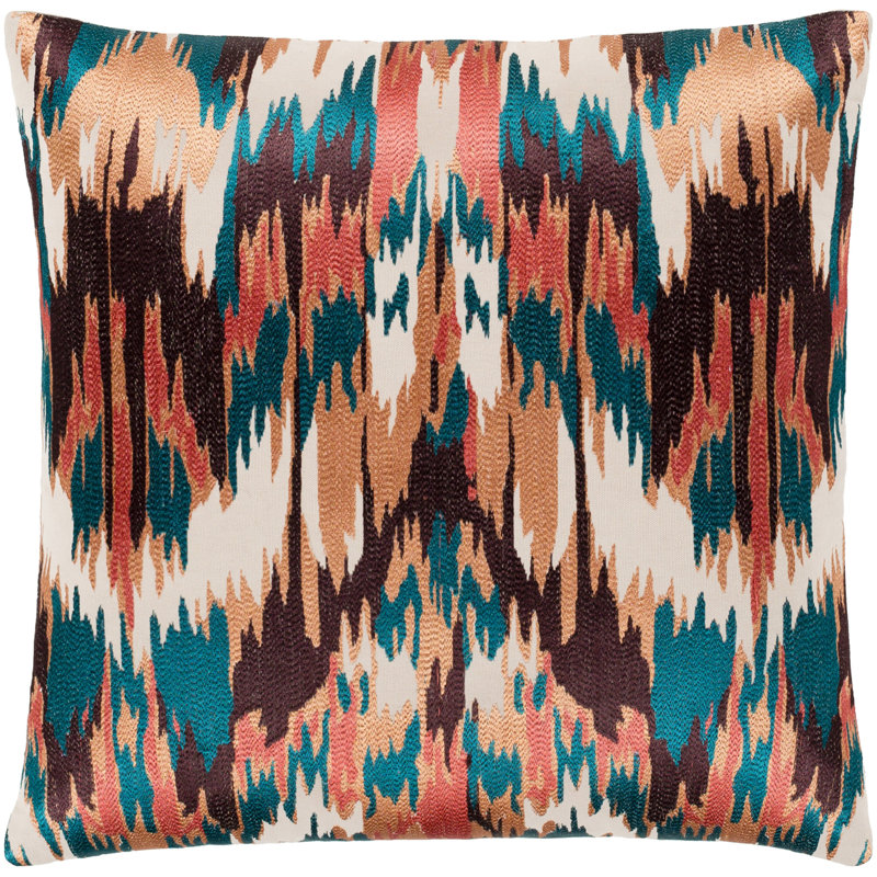 Ara Cotton Throw Pillow, Brown, Polyester, 18" x 18"
