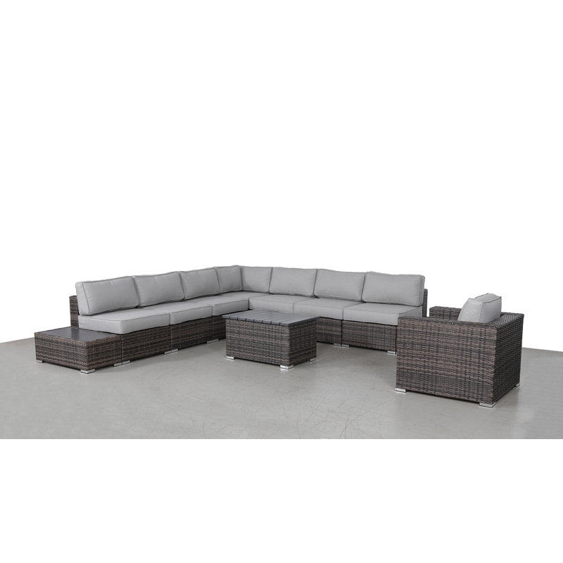 Burchard Wicker Fully Assembled 7 - Person Seating Group with Cushions