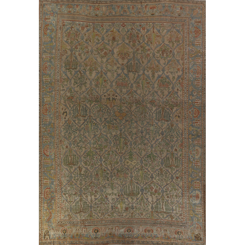 Pre-1900 Antique Vegetable Dye   Large Rug 12x16