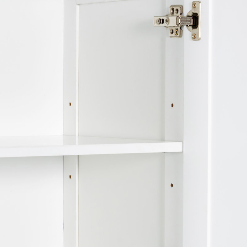 Tall Bathroom Cabinet With Laundry Basket, White