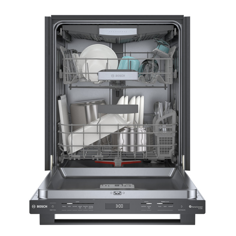 800 Series 24" Top Control Built-In Dishwasher with Stainless Steel Tub and Flexible 3Rd Rack, Black Inox