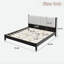 Lit plateforme en bois avec tête de lit en cuir PU et pieds cylindriques-913740658