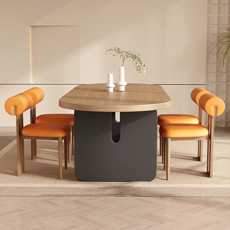 Ensemble de salle à manger Annechien, H 29,53 po x L 78,74 po x l 35,43 po, Noir, 5