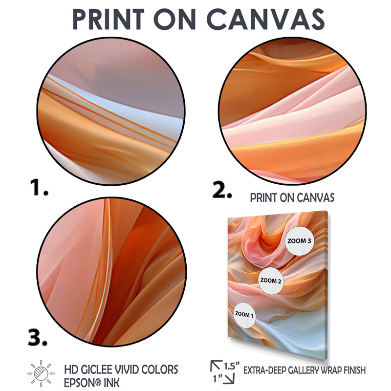 «Orange Streams», art mural, H 32 po x l 16 po x P 1 po, Toile avec cadre flottant noir