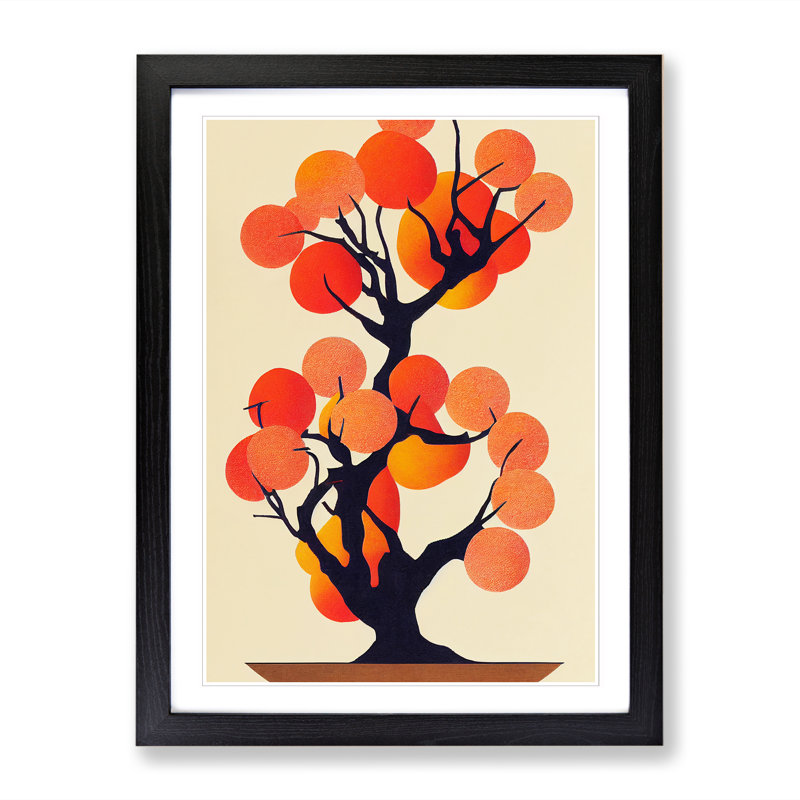 Peach Tree Orphism - Single Picture Frame Print, Walnut, 64cm H x 46cm W x 2cm D