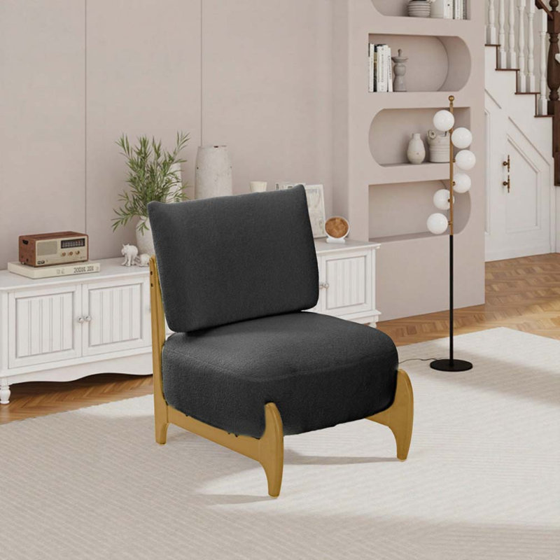 Chaise d'appoint rembourrée, Noir