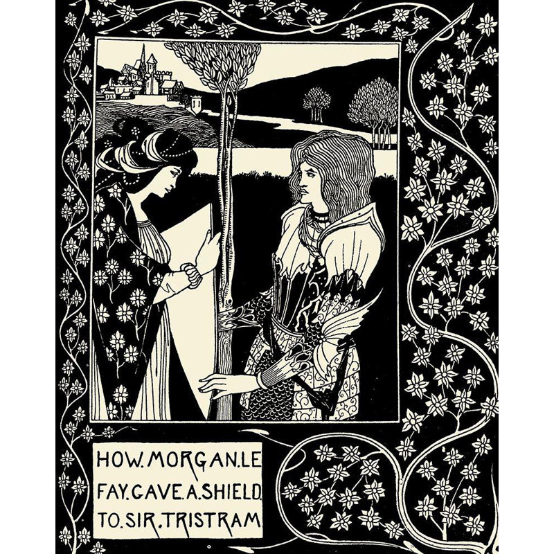 Beardsley, galerie d'art Aubrey, Morte D'Arthur, 1893, comment Morgan le Fay a offert un bouclier