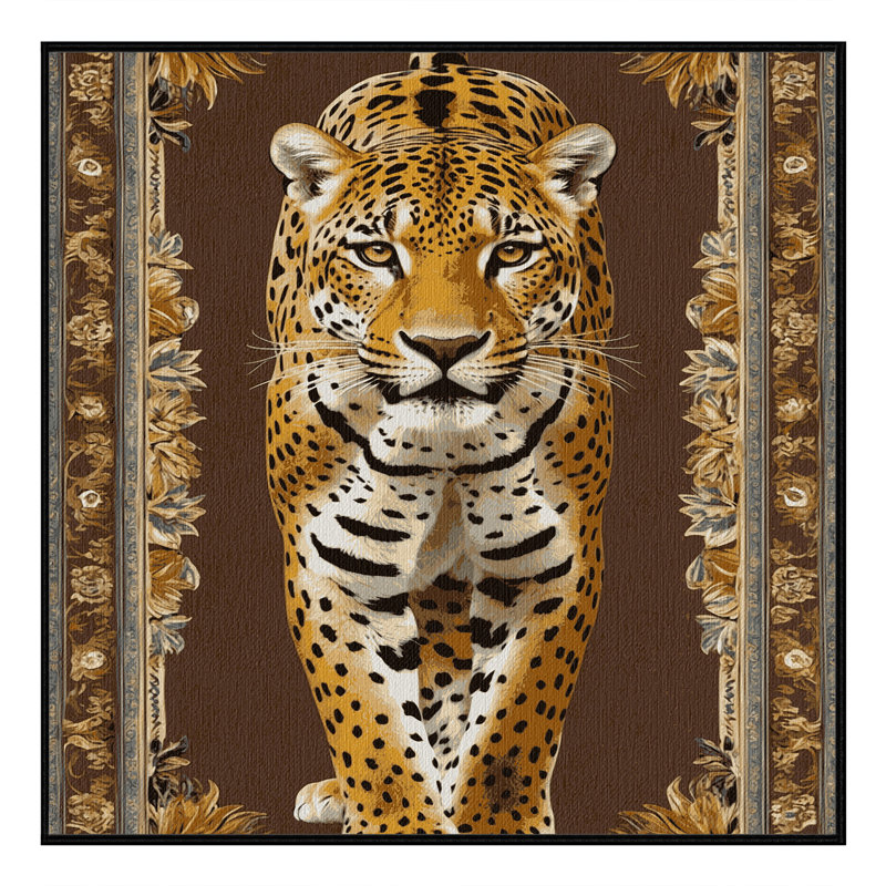  Tapis lavable Golden Jaguar Big Cats, Carré 6 pi