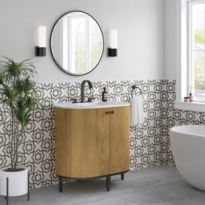 Bellamy 36'' Single Bathroom Vanity with Carrara Marble Top