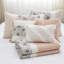 Courtepointe 6 pièces, rosé, très grand / très grand, coton, réversible avec coussins Conglomerates Blush-131220362-131220365