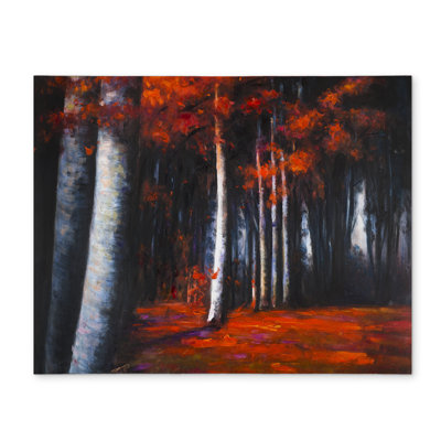 Mysterious Forest Contemporary Trees Polyester Placemat Decor