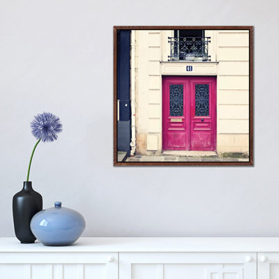 Paris Pink Door by Caroline Mint - Print on Canvas