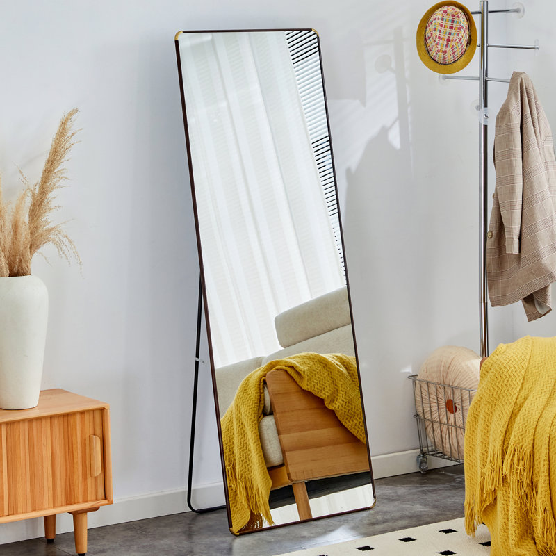 Miroir pleine grandeur sur pied, Brun