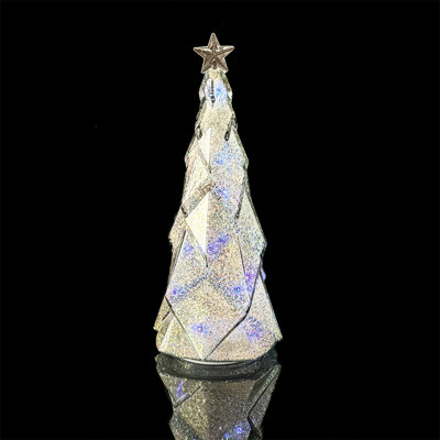 Colorful Glass Christmas Tree Light – Tabletop Holiday Décor With Timer For Indoor Xmas Display