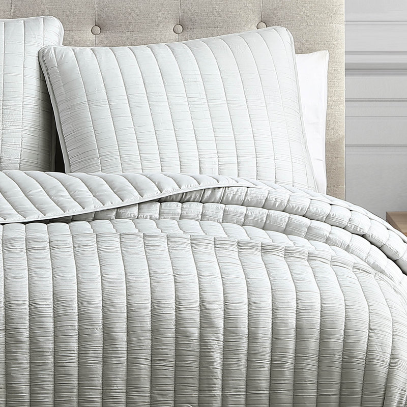 Light Gray King Reversible Polyester Quilt Set