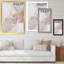 Gris et rose marbré art ondulations - décoration murale moderne en toile-411995863-411995869