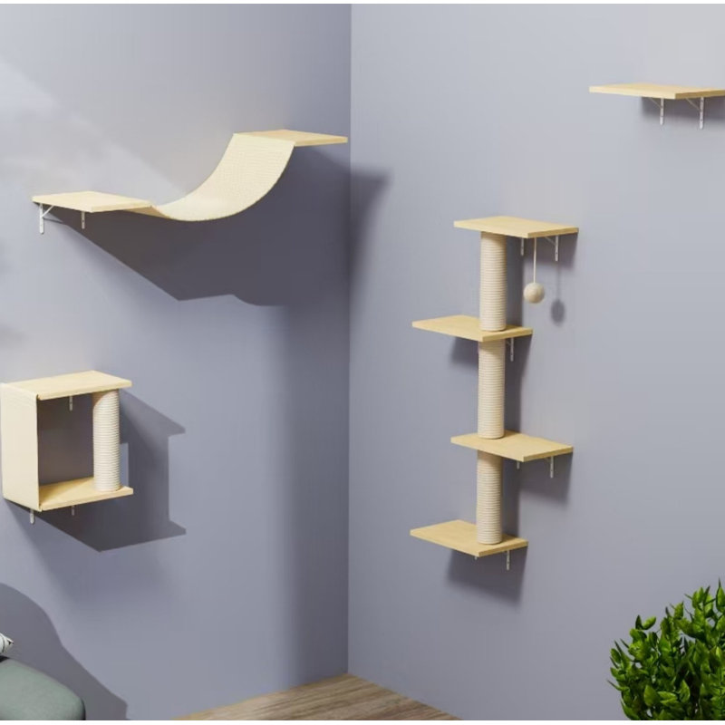 Mobilier moderne pour chat mural - 4 pièces