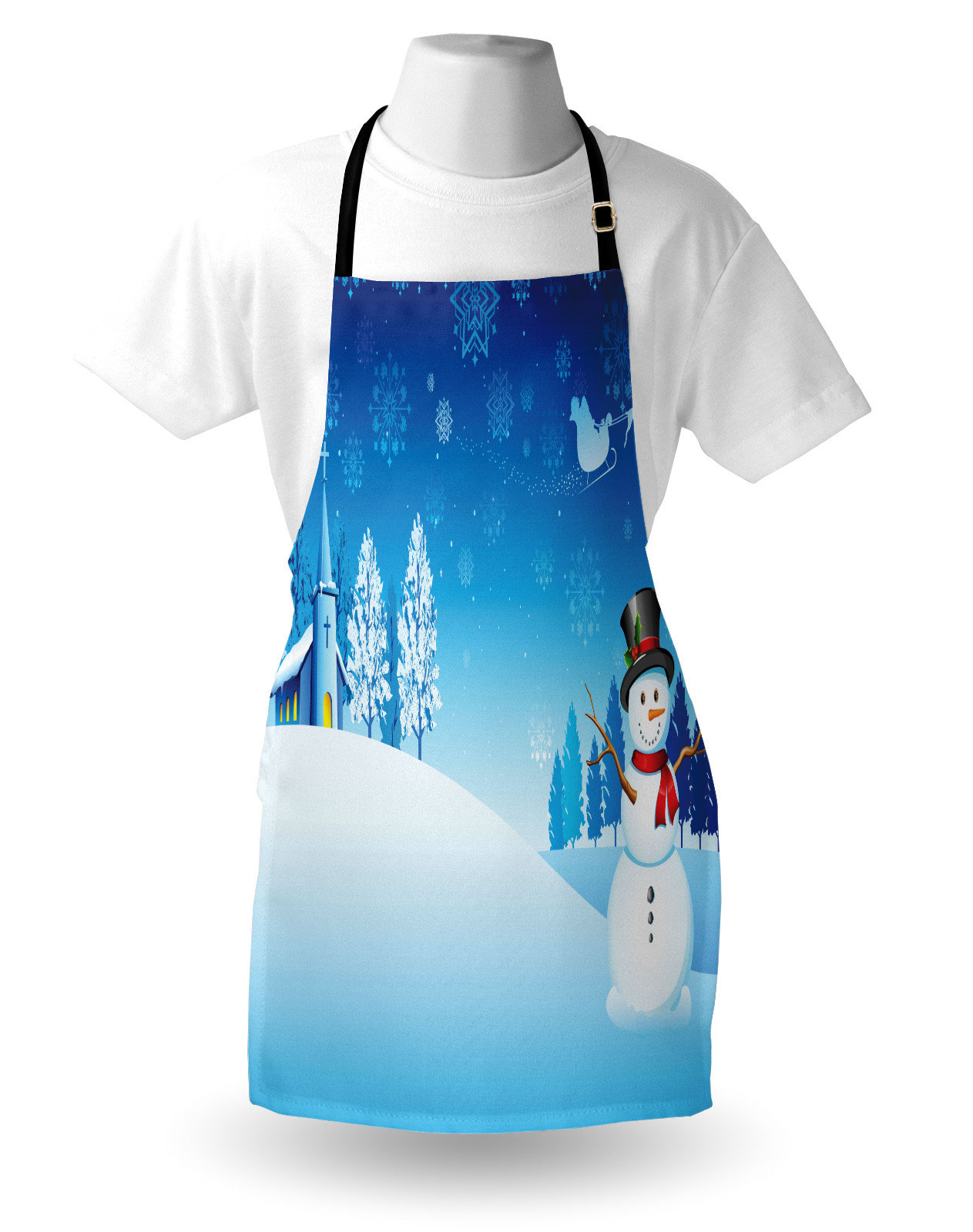 The Holiday Aisle® Christmas Apron Unisex, Snowman Winter Stars, Adult ...