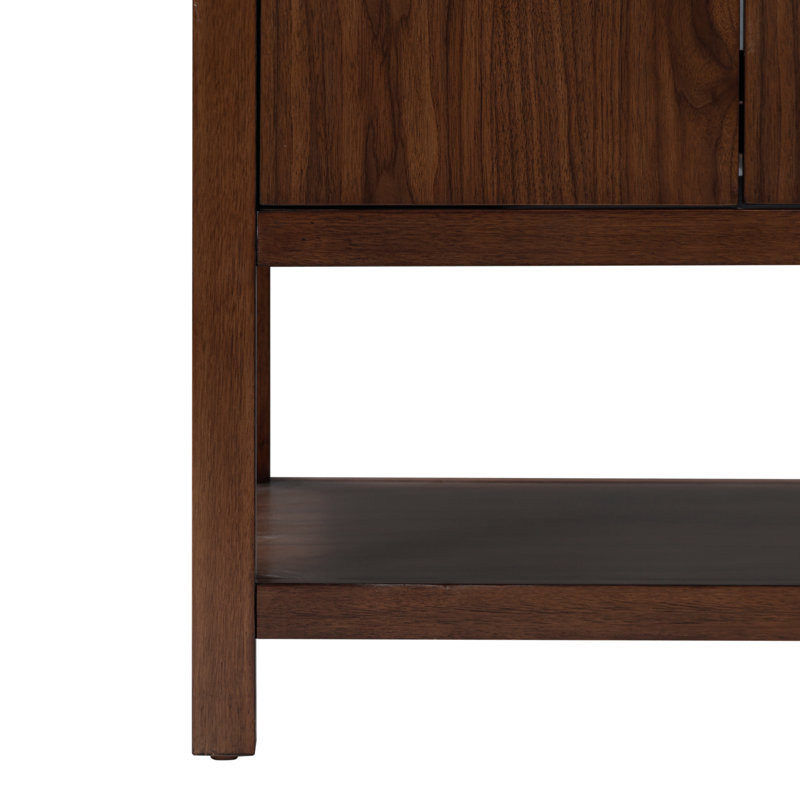 Zoe 30'' Walnut Single Bathroom Vanity Base with Gold Hardware