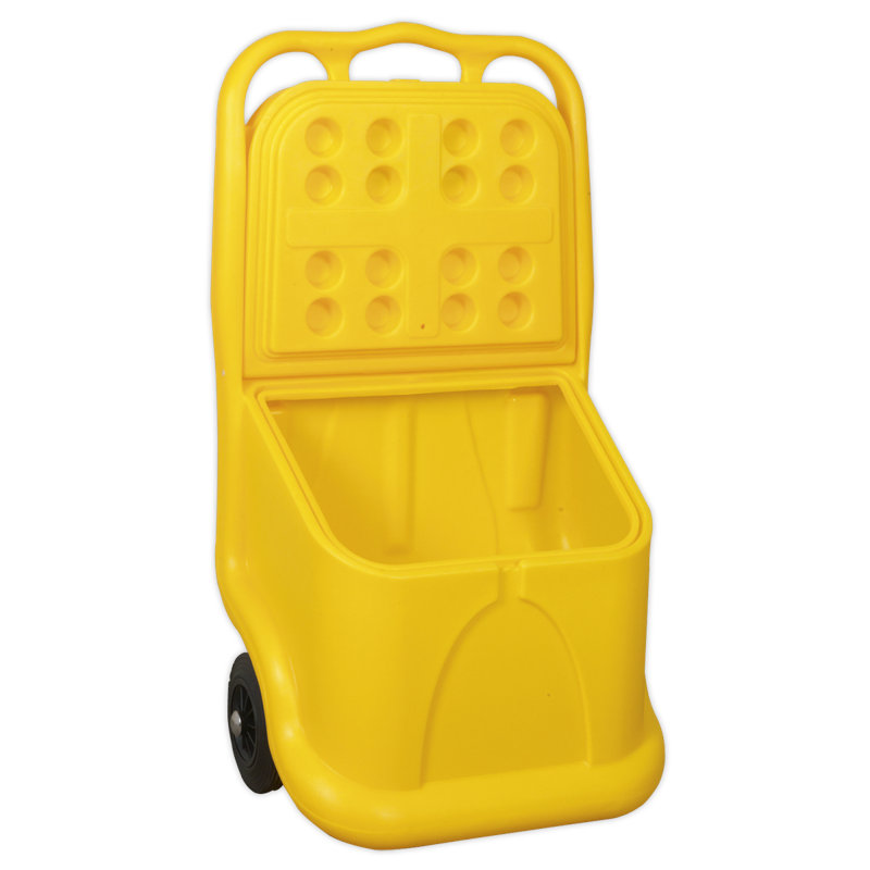 Sealey 43.5cm W 75L Water Resistant Plastic Deck Box with Wheels in Yellow