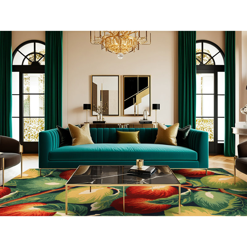  Tapis lavable hawaïen Guava, Tapis de couloir 2 pi x 5 pi