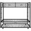 Lit simple superposé au-dessus d'un lit gigogne, structure en métal noir, lit gigogne polyvalent relaxant noir, repos pratique-595609094